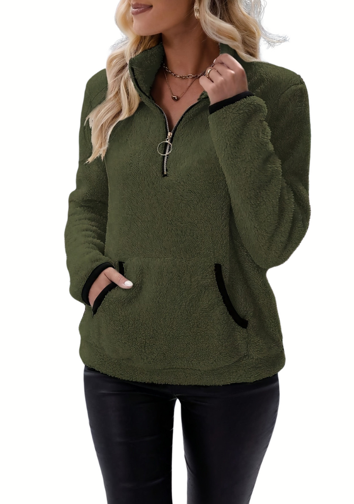 Rita - Pile Borg con Mezza Zip