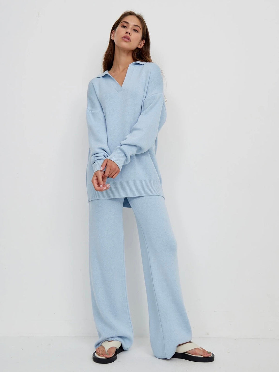 Nina - Set Polo in Cotone con Pantaloni a Zampa