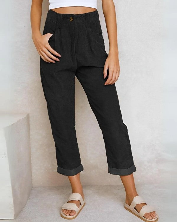 Stefania - Pantaloni in velluto a coste alla moda