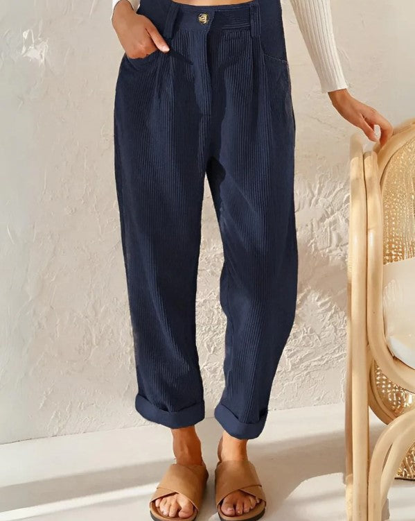 Stefania - Pantaloni in velluto a coste alla moda