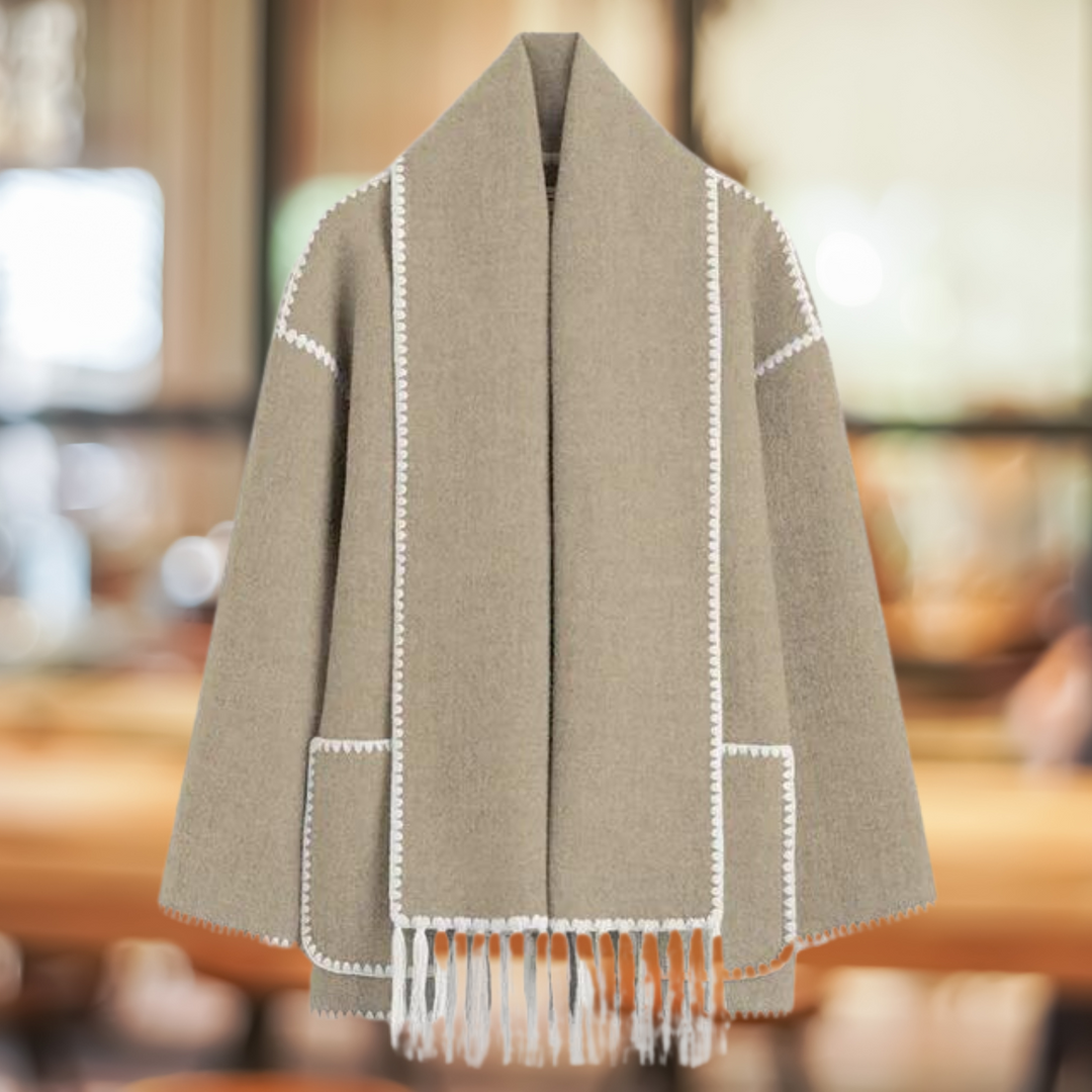 Mara - Elegante cappotto di lana con sciarpa invernale