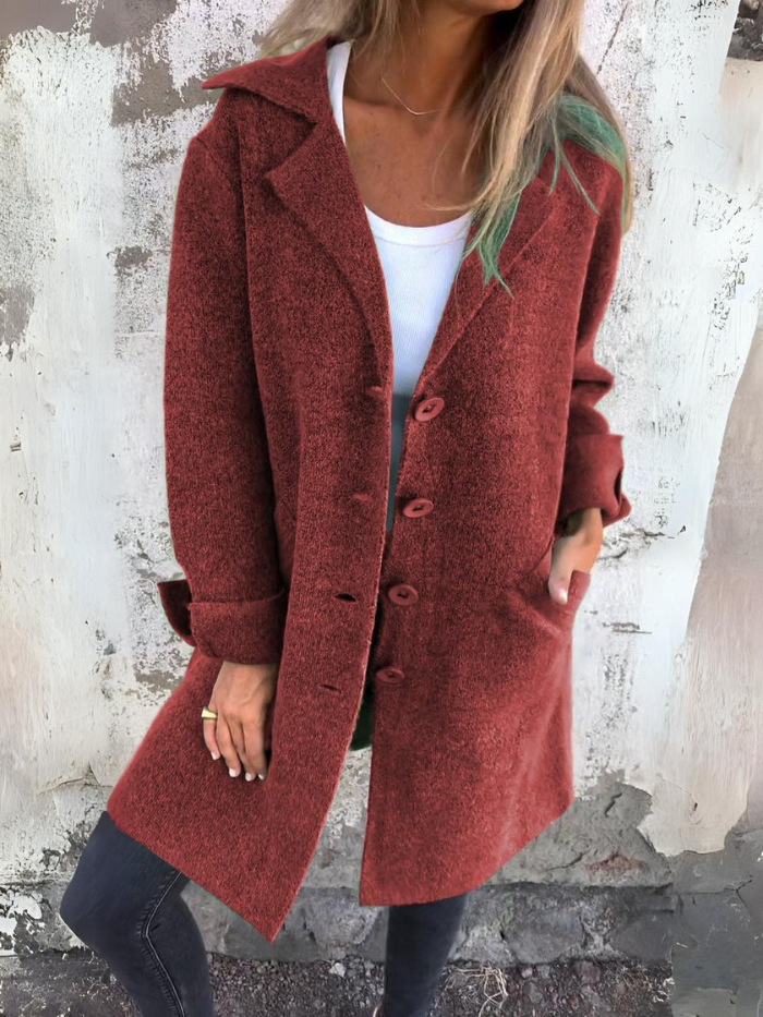 Rosa - Cappotto primaverile in lana di alta qualità