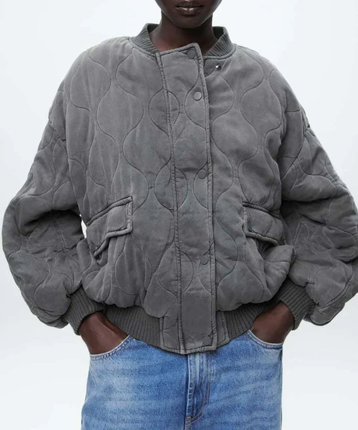 Rosa - Giacca bomber oversize in cotone