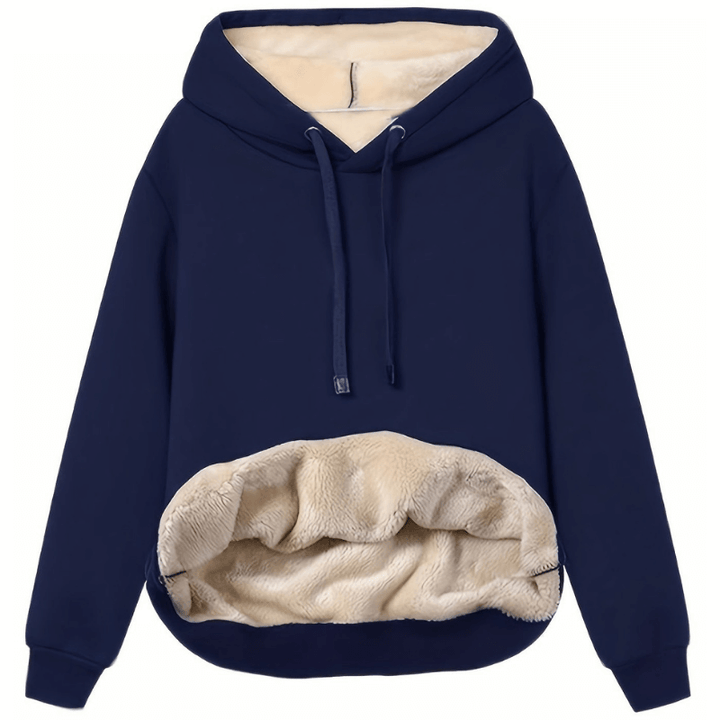 Ilaria - Felpa con cappuccio reversibile in microfibra