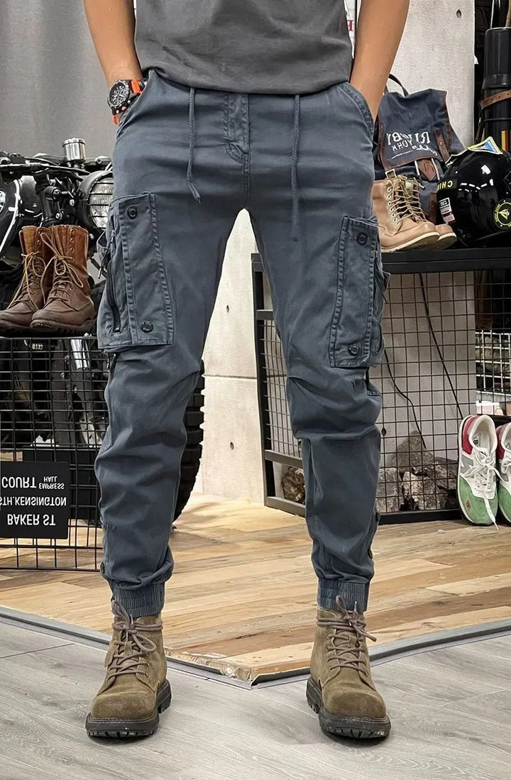 Pantaloni cargo elasticizzati con elastan