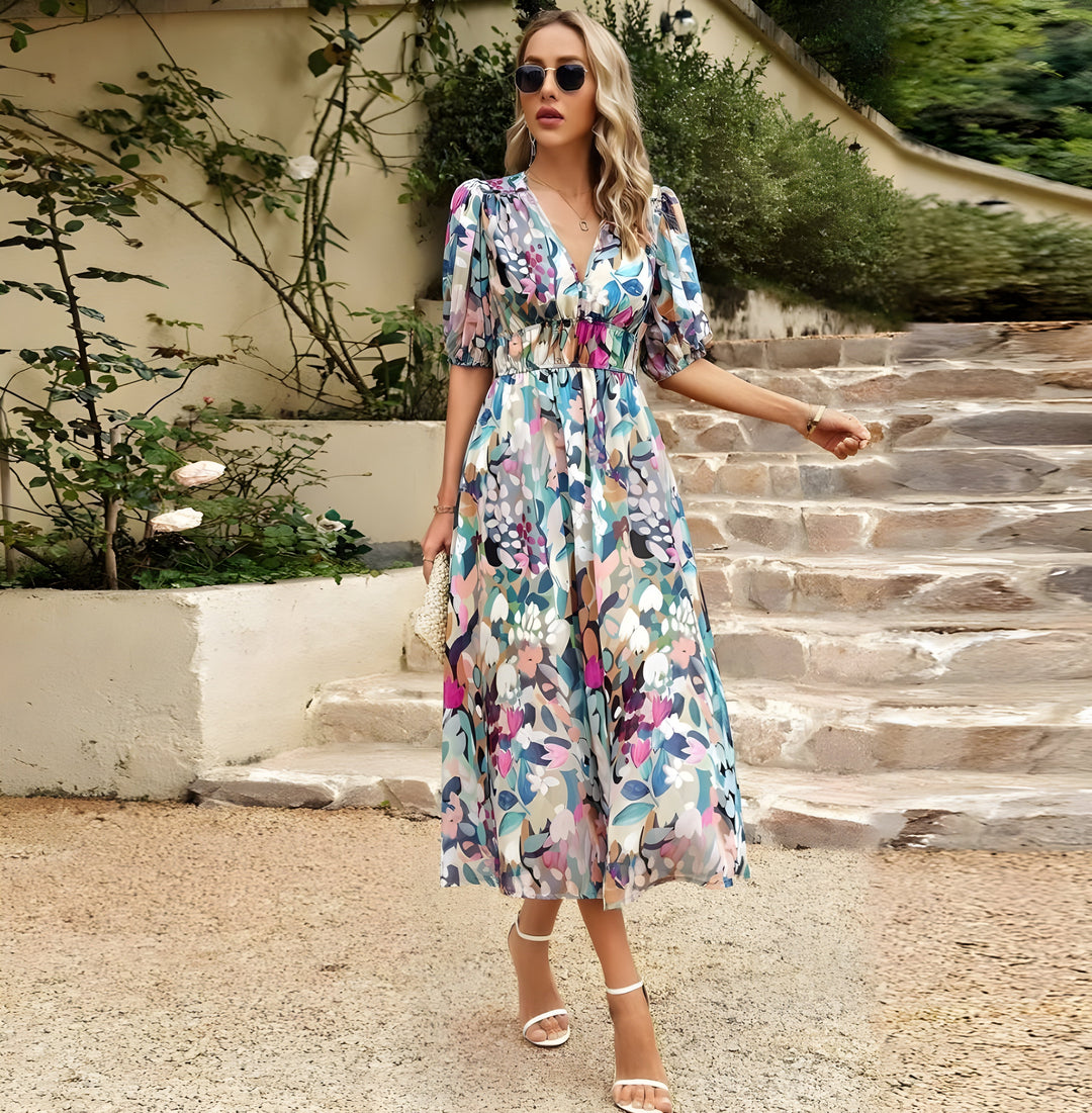Vanessa - Abito Midi con Fiori