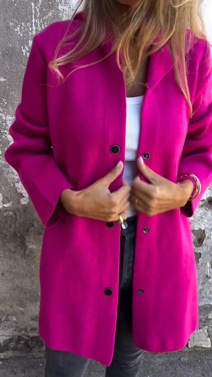 Ilaria - Giacca con cappuccio in twill a singolo bottone