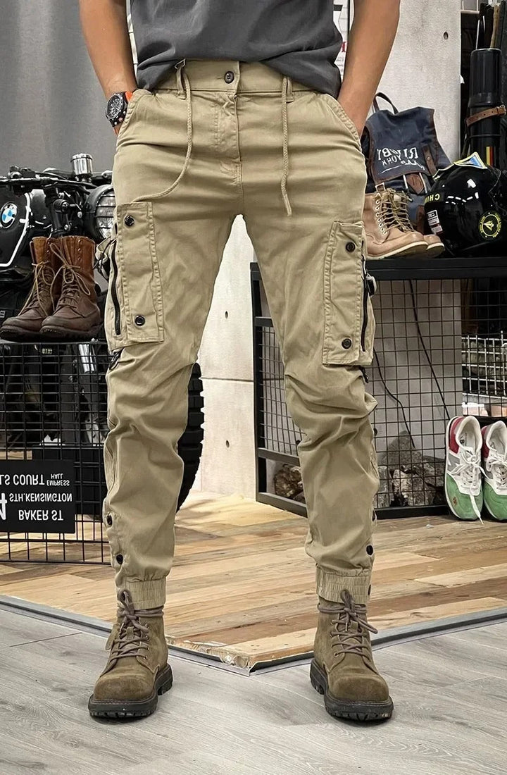 Pantaloni cargo elasticizzati con elastan