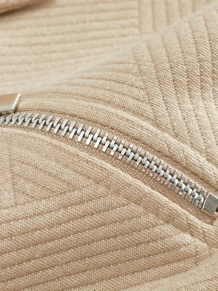 Franco - Maglione Zip-Up Geometrico in Misto Lana