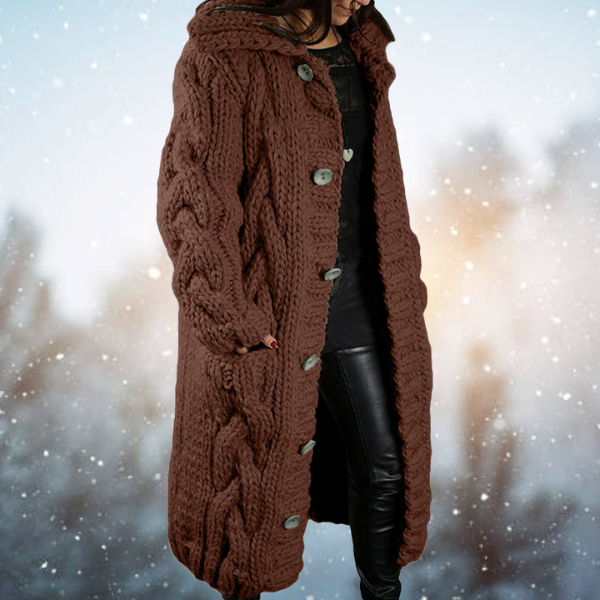 Cardigan elegante in lana tessuta