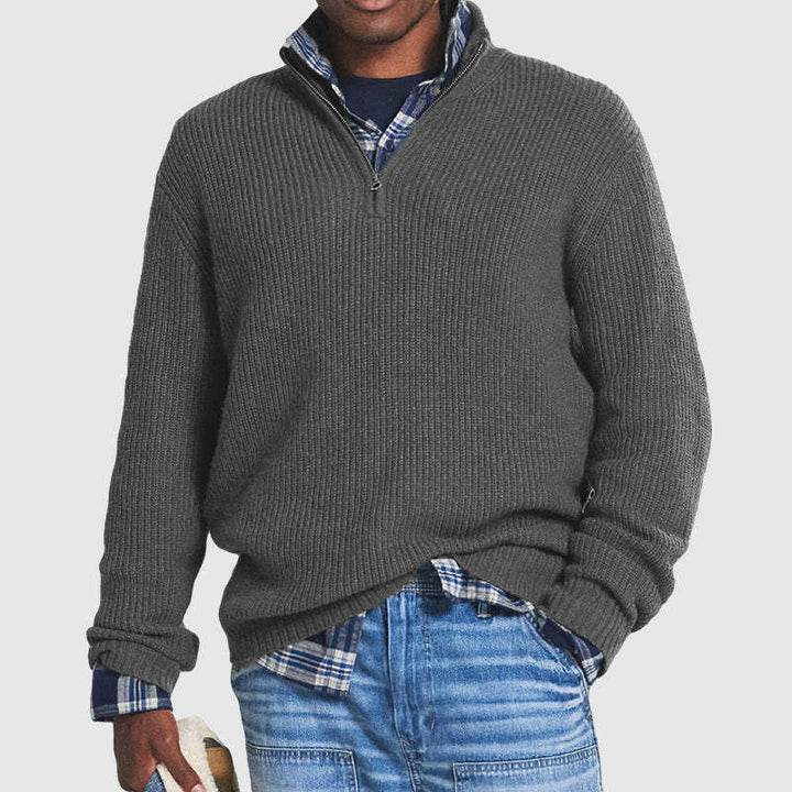 Maglione in cotone con zip