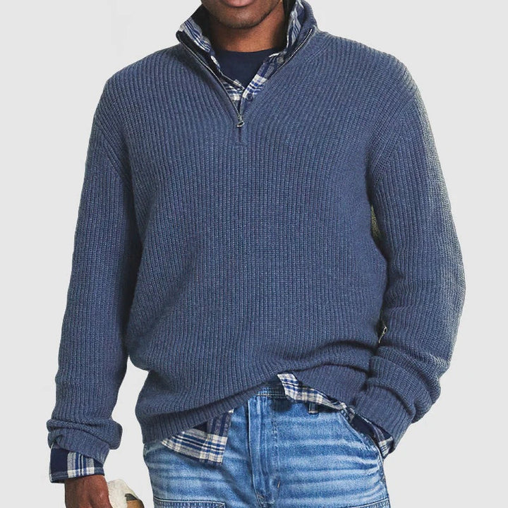 Maglione in cotone con zip