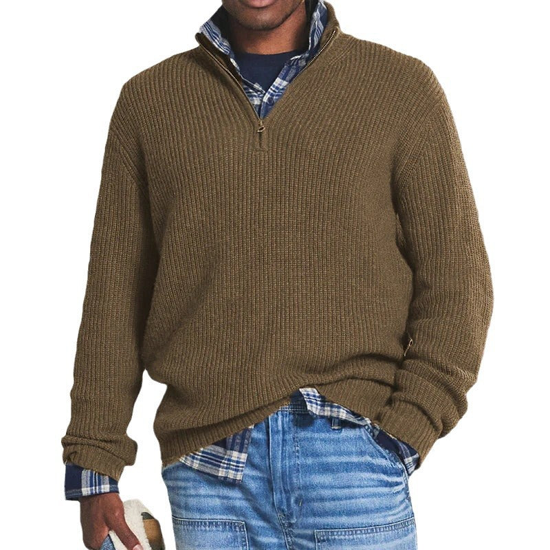 Maglione in cotone con zip