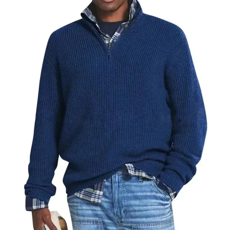 Maglione in cotone con zip