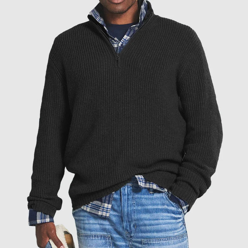 Maglione in cotone con zip