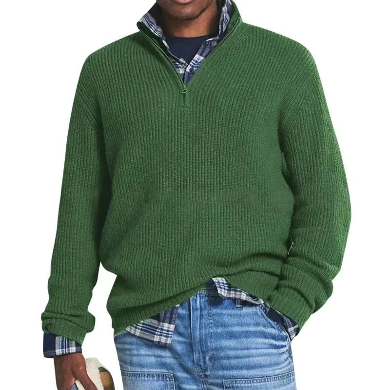 Maglione in cotone con zip