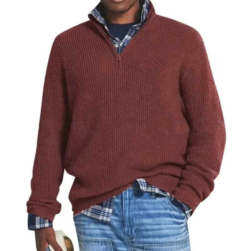 Maglione in cotone con zip