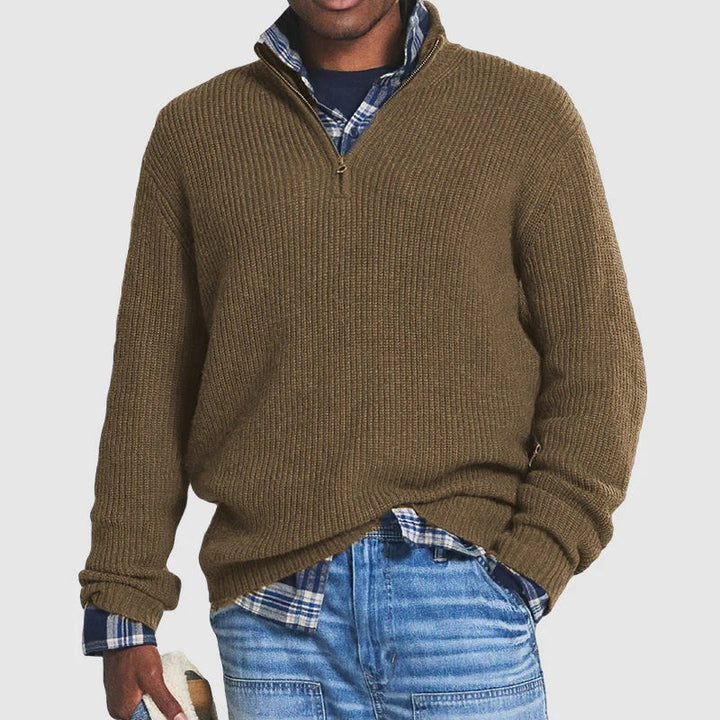 Maglione in cotone con zip