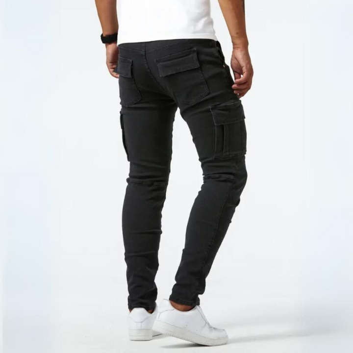 Enzo - Pantaloni cargo in tessuto elasticizzato