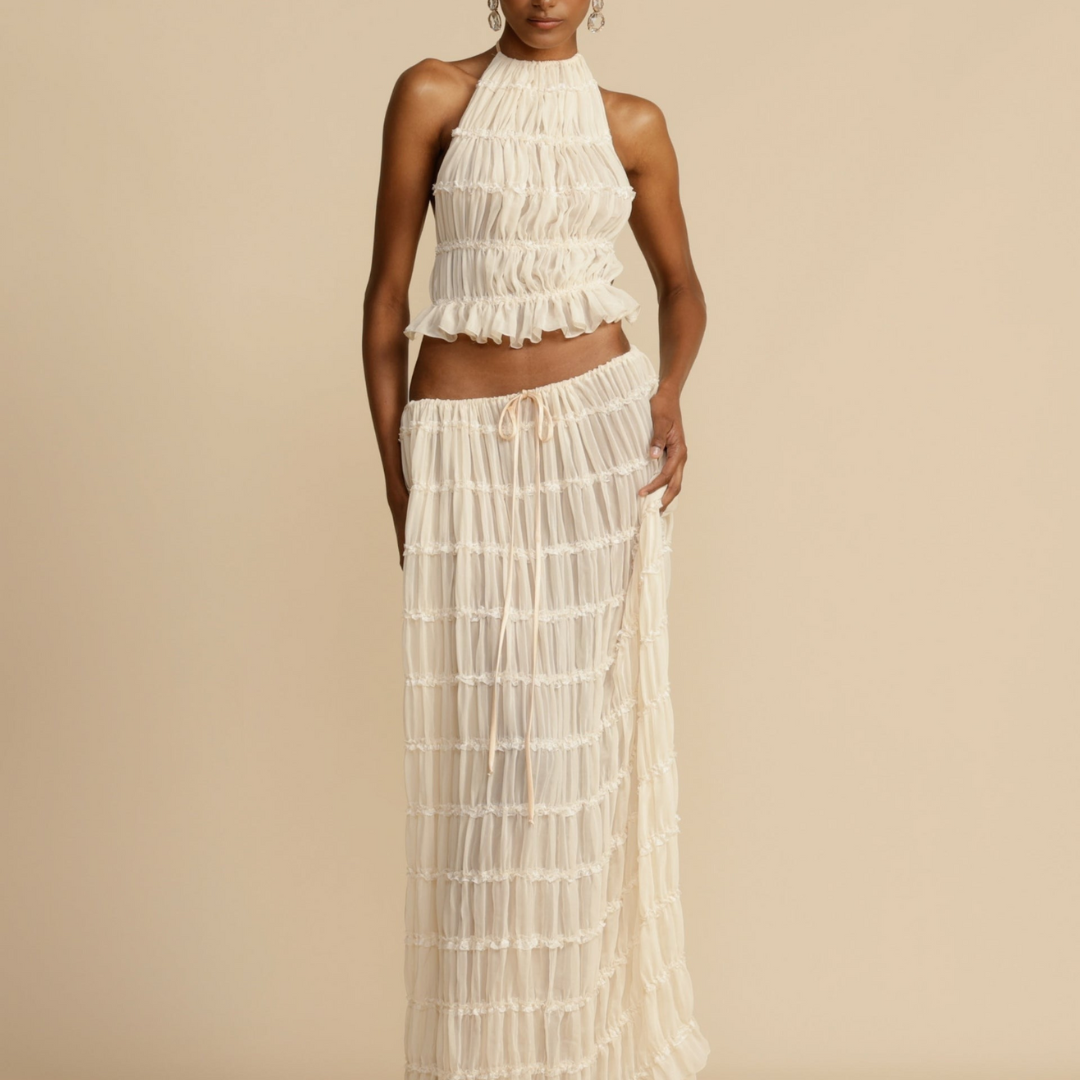Set di top e gonna con halter