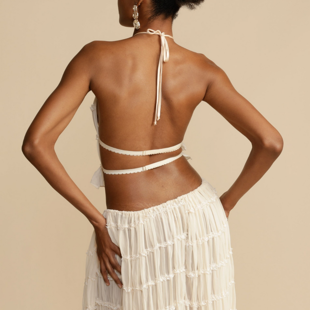 Set di top e gonna con halter