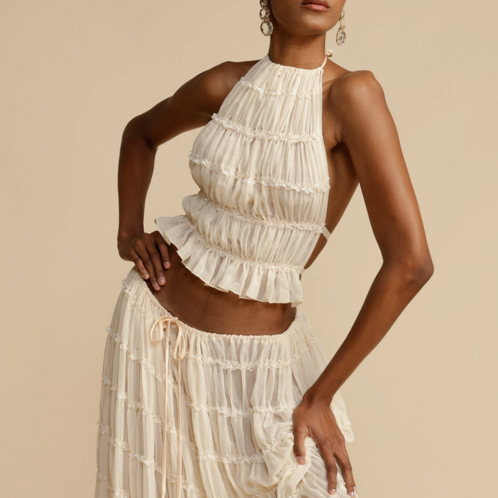 Set di top e gonna con halter
