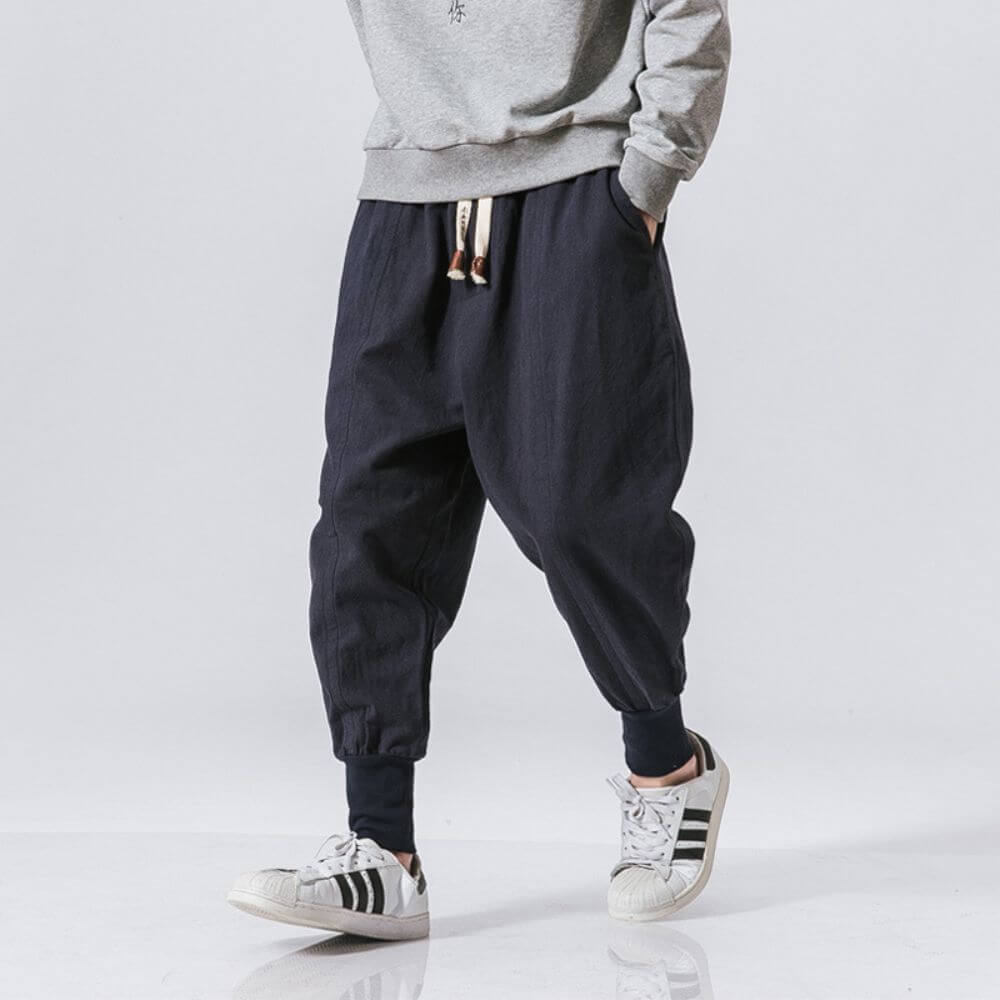 Enzo - Pantaloni Harem Comodi in Cotone