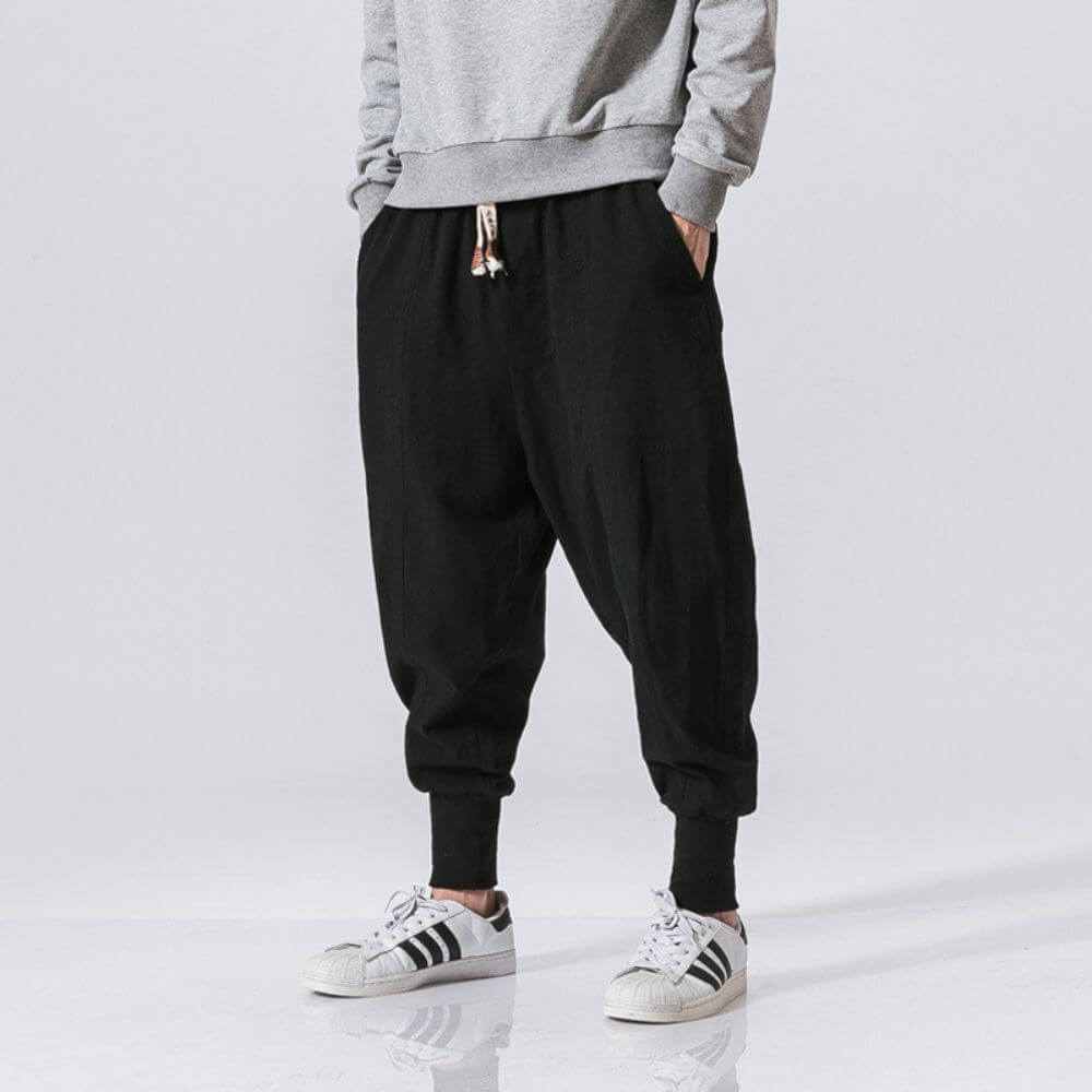 Enzo - Pantaloni Harem Comodi in Cotone