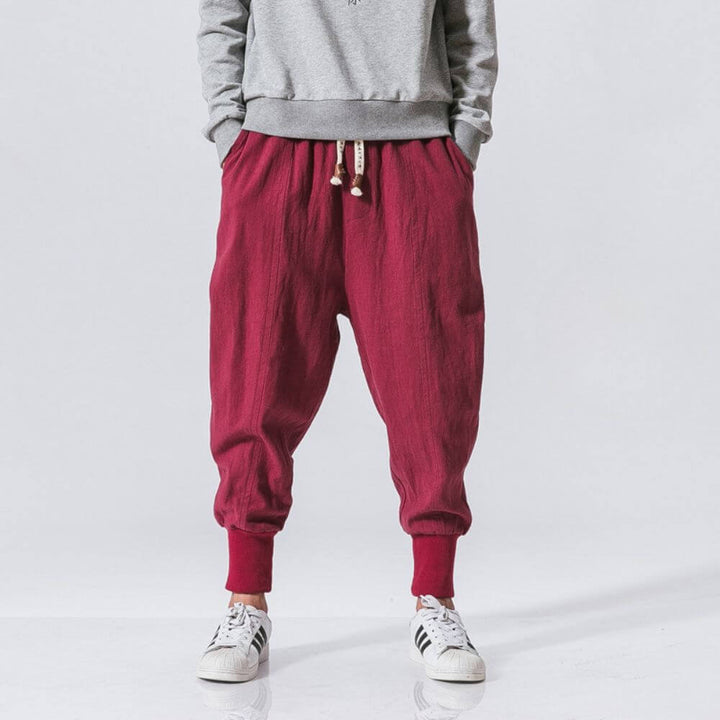 Enzo - Pantaloni Harem Comodi in Cotone