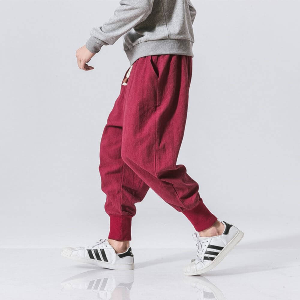 Enzo - Pantaloni Harem Comodi in Cotone
