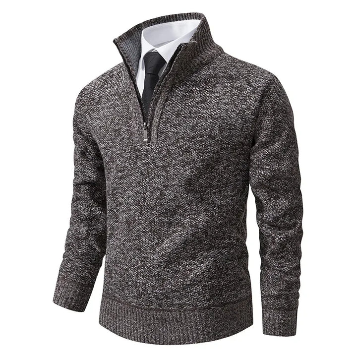 Fabio - Pullover a mezza zip foderato in pile
