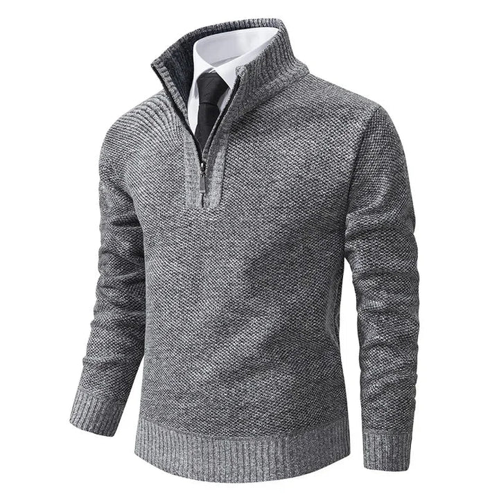 Fabio - Pullover a mezza zip foderato in pile