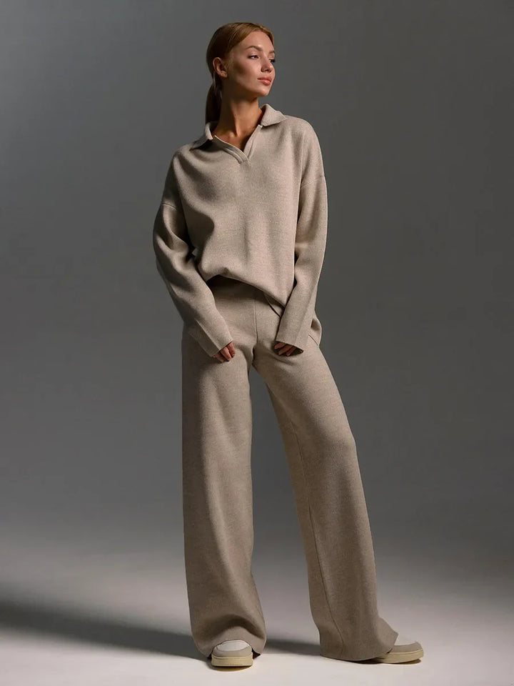 Nina - Set Polo in Cotone con Pantaloni a Zampa