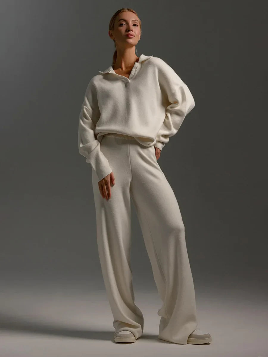 Nina - Set Polo in Cotone con Pantaloni a Zampa