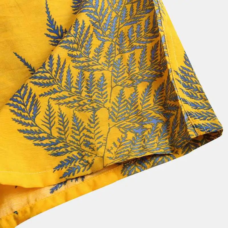 Sergio - Camicia con stampa tropicale di foglie