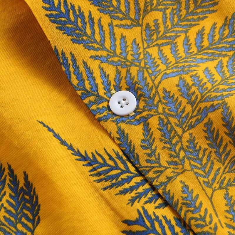 Sergio - Camicia con stampa tropicale di foglie