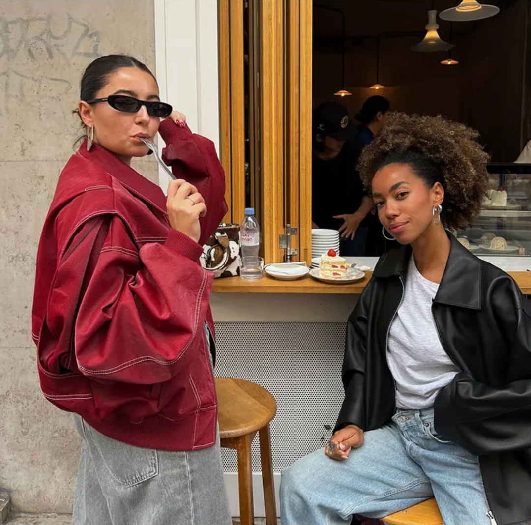 Tina - Giacca in pelle oversize