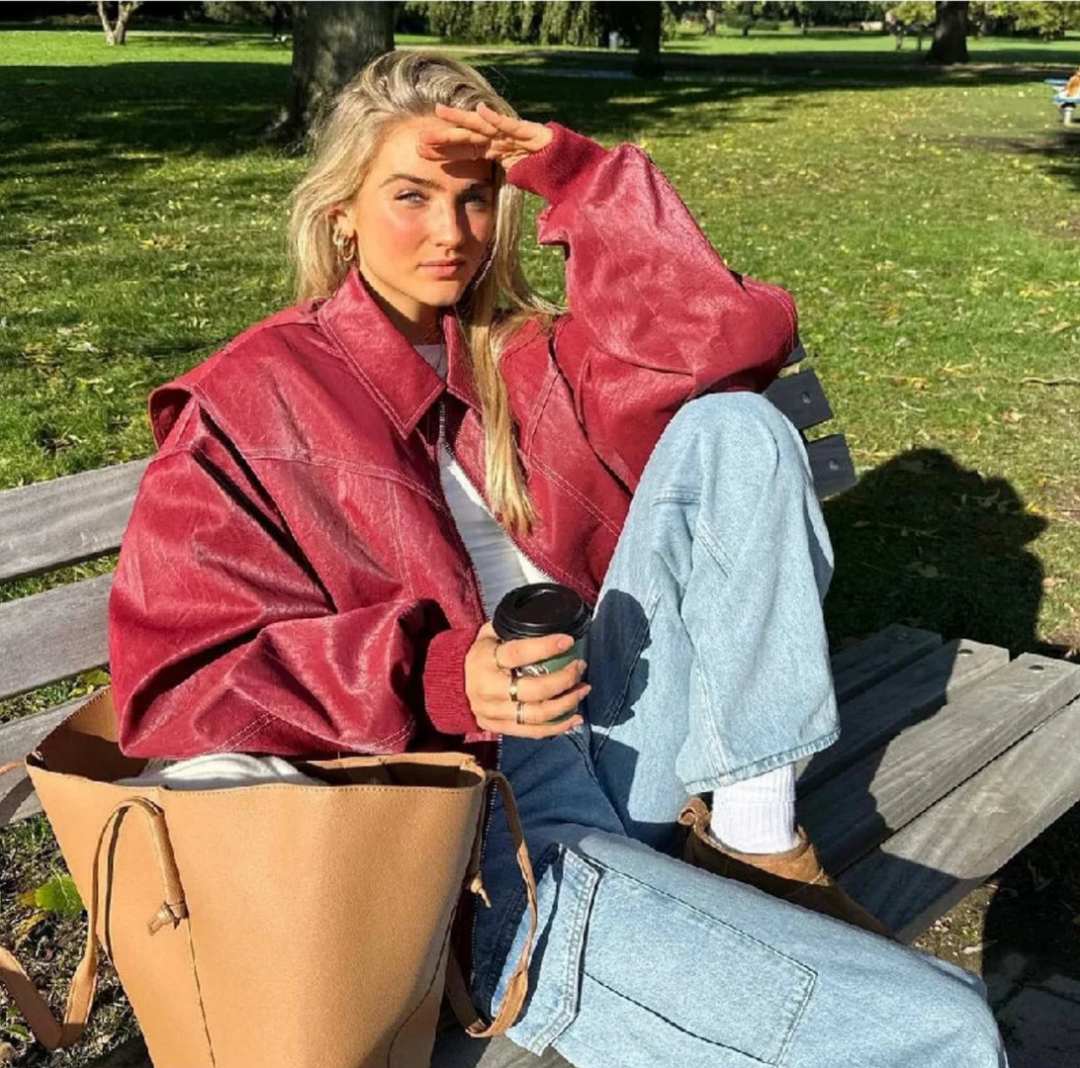 Tina - Giacca in pelle oversize