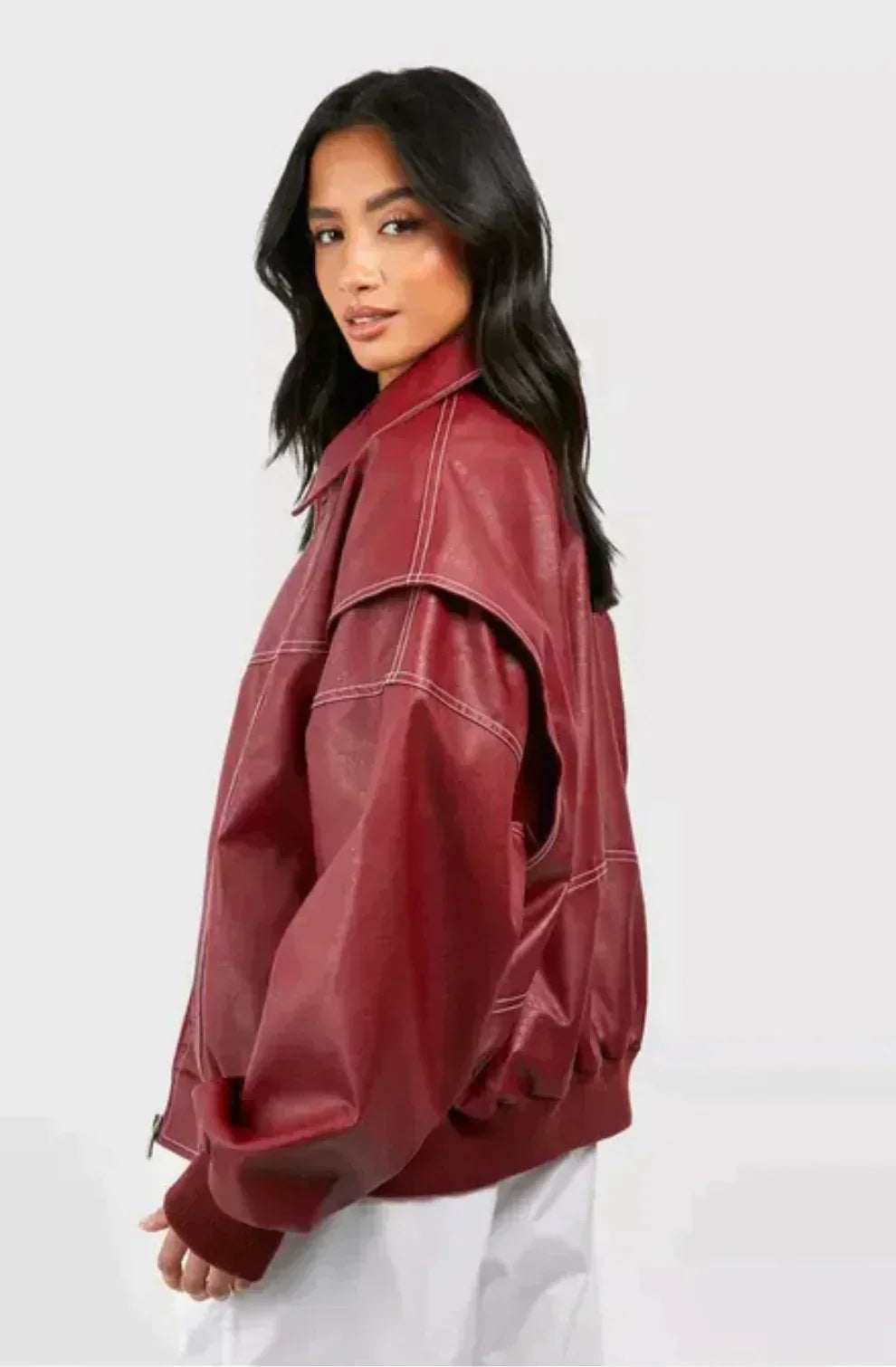 Tina - Giacca in pelle oversize