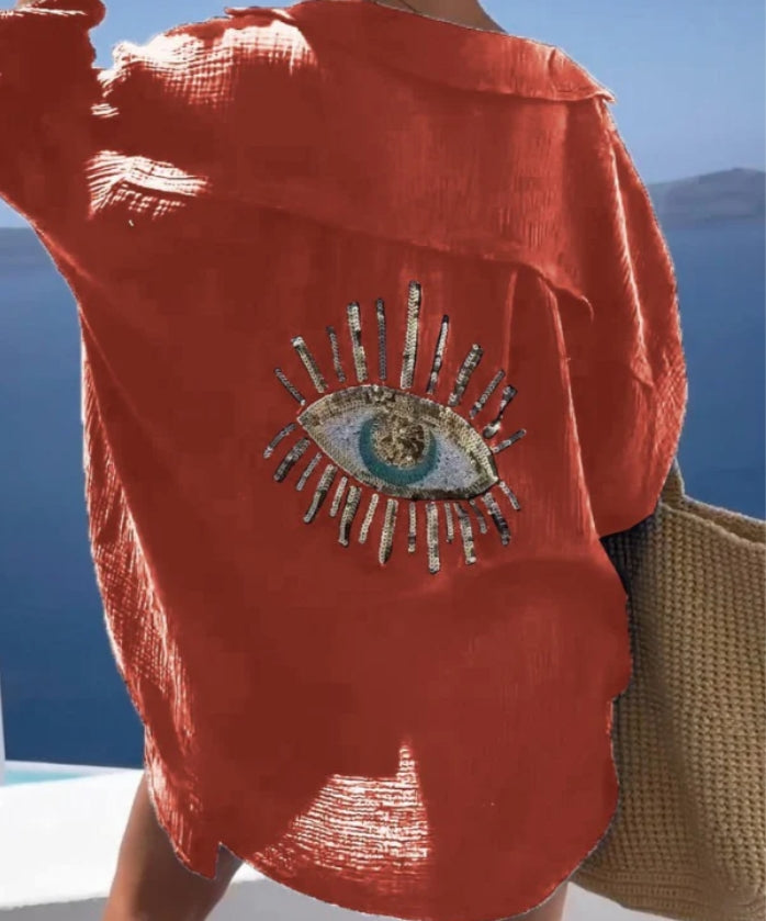 Emma - Top con paillettes a forma di occhi