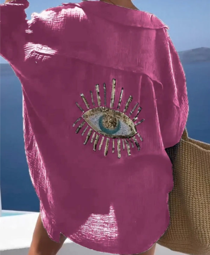 Emma - Top con paillettes a forma di occhi