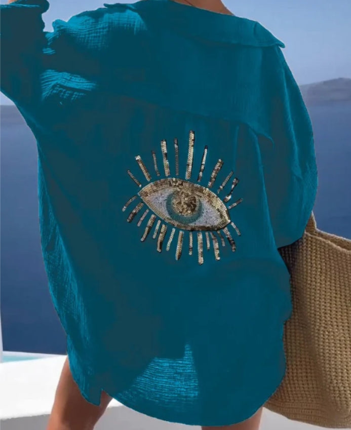 Emma - Top con paillettes a forma di occhi
