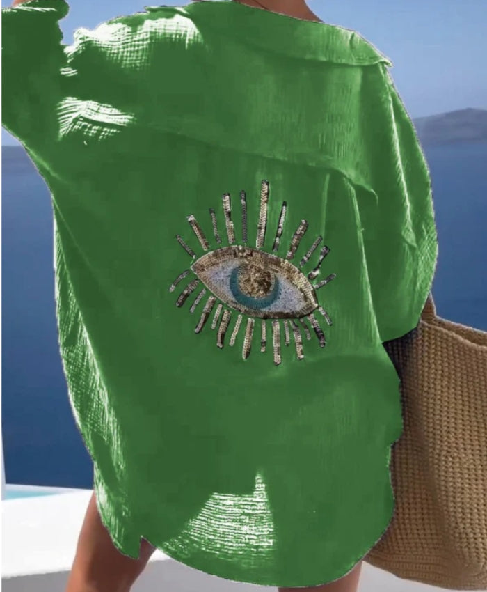 Emma - Top con paillettes a forma di occhi