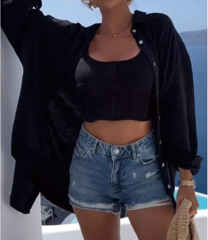 Emma - Top con paillettes a forma di occhi