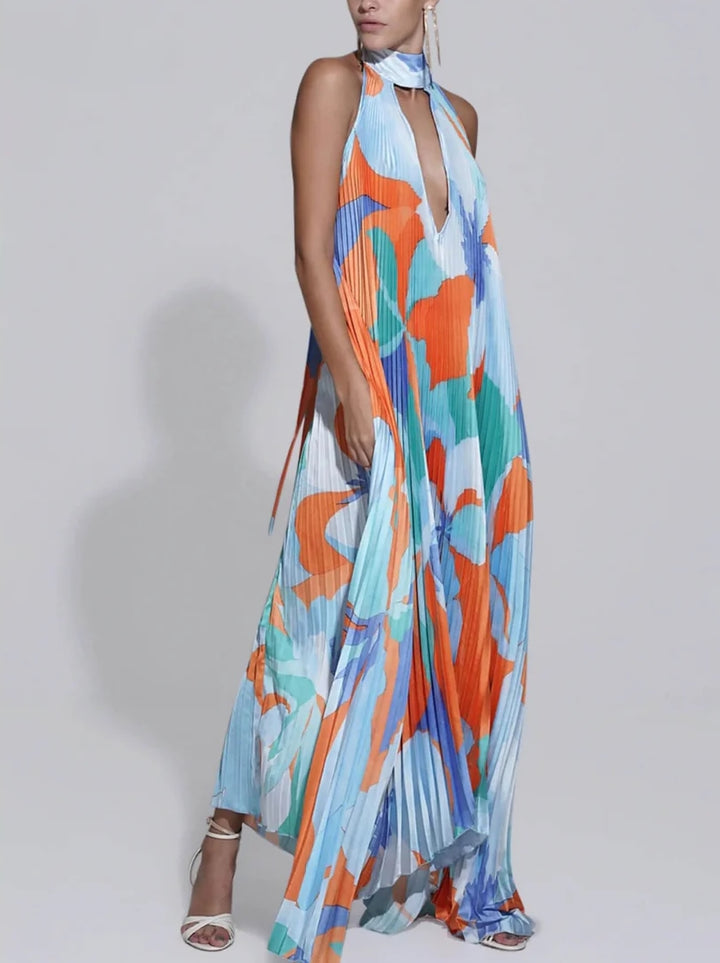 Ilaria - Maxi Dress con Collo All'Americana