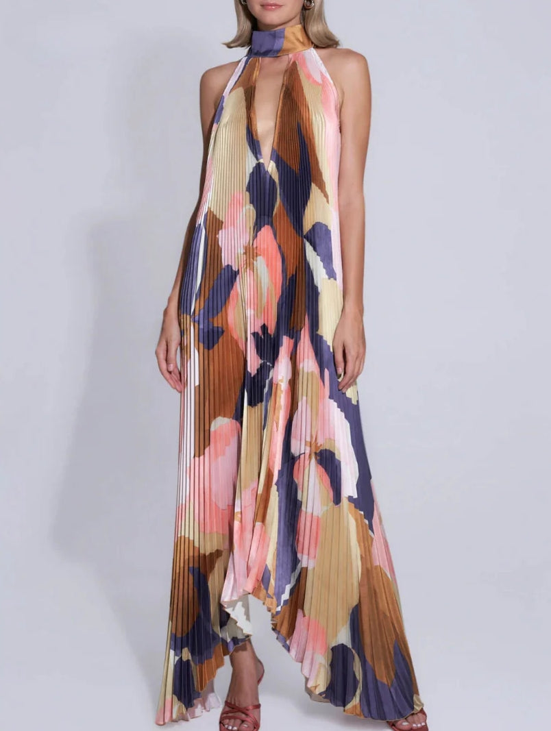 Ilaria - Maxi Dress con Collo All'Americana