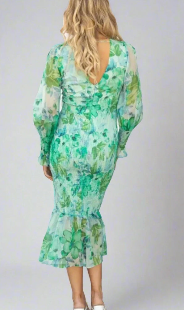 Lara - Vestito Midi con Stampa Floreale