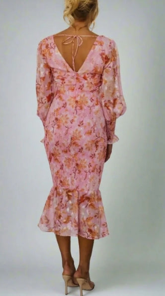 Lara - Vestito Midi con Stampa Floreale