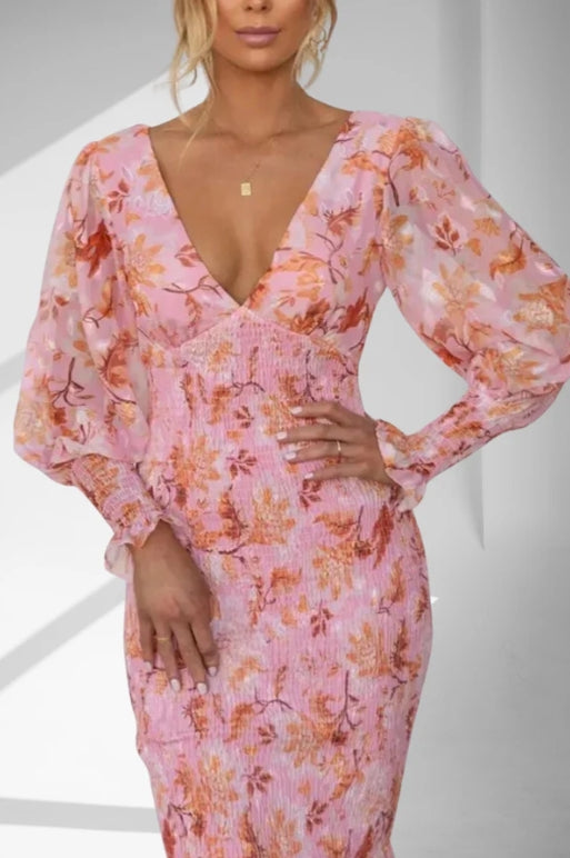Lara - Vestito Midi con Stampa Floreale