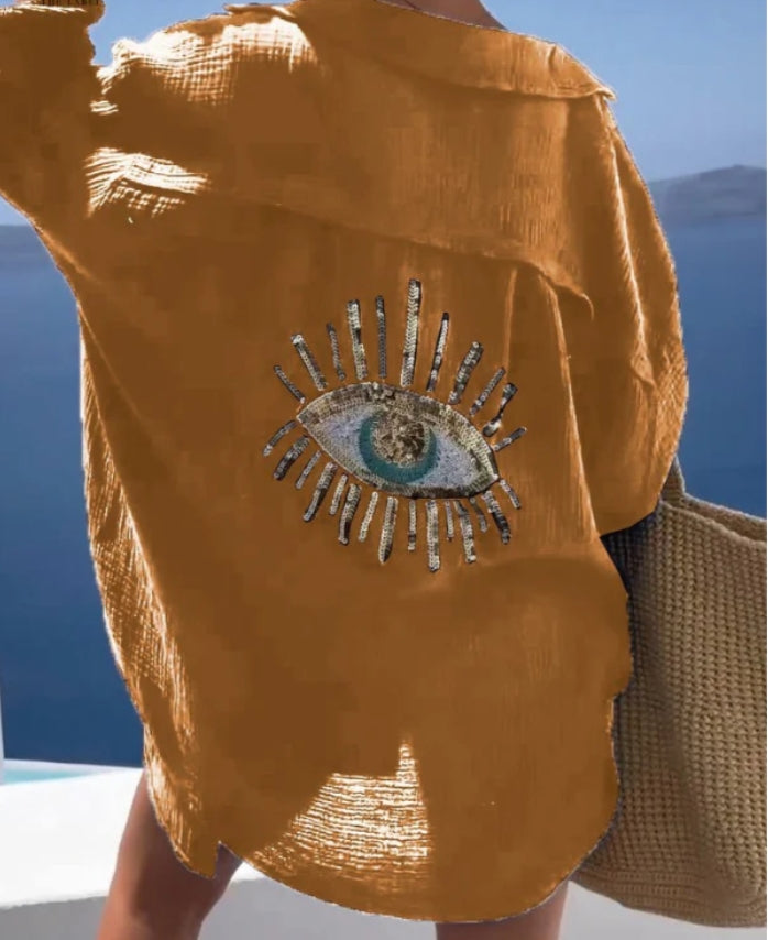 Emma - Top con paillettes a forma di occhi